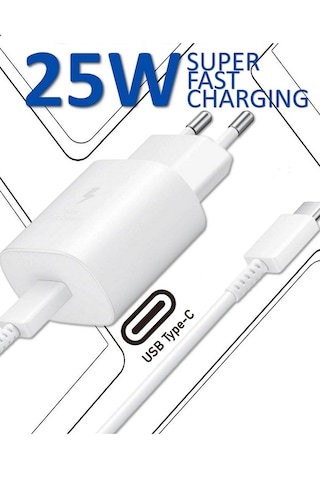 Samsung Galaxy S24 / S24 Fe / S24 Plus / S24 Ultra Uyumlu 25w Hızlı Şarj Aleti