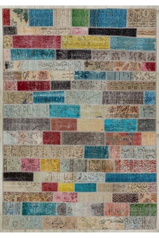 El Yapımı Patchwork Benzersiz Halı 160 X 230 Cm 5052