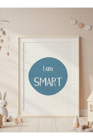 I Am Smart Dijital Baskı Poster Mavi Çerçevesiz