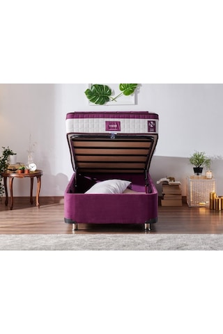 Nironyatak Niron Violet Baza Ve Başlık Seti - 90X200 Cm Tek Kişilik Sandıklı