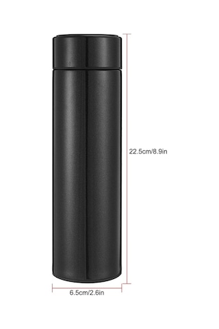 Supermarket1 Sıcak-sojuk Tutucu Akıllı Araç Bardakçığı, Dokunmatik Lcd Sıcaklık Gösterici, Paslanmaz Çelik, 450ml, Siyah