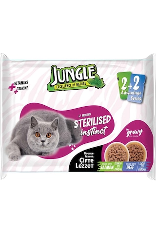 Cifte Lezzet Pouch Kısır Kedi Somon Eti Parçalı 4x100 G