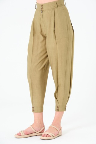 Sortie Collection Paça Düğmeli Pantolon Haki
