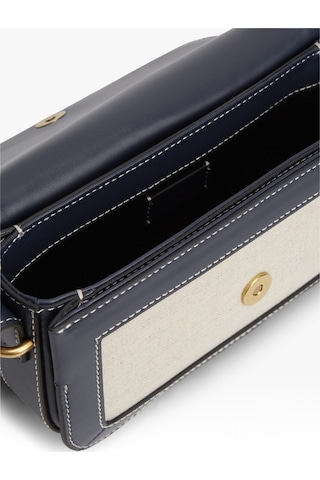 Tommy Hilfiger Th Scrıpt Flap Crossover Canvas Kadın Mavi Çanta - Aw0aw18737