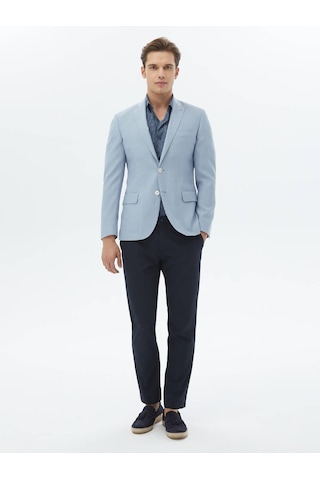 Kip Açık Mavi Düz Slim Fit Ceket 001