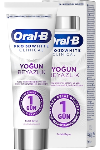 Oral-B Pro 3D White Clinical Yoğun Beyazlık Parlak Beyaz Diş Macunu 75 ML