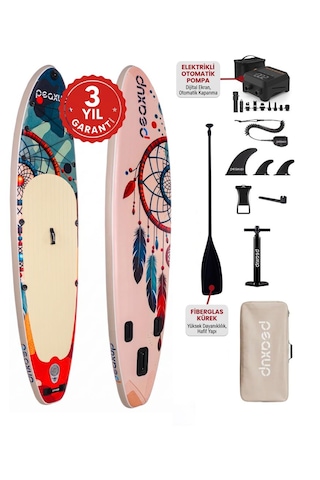 Elektrikli Pompalı Avantajlı Set - Bohem Şişme Stand Up Paddle Board Sup Seti - 335x84x15cm - Kamera Aparatlı 3 Yıl Garantili