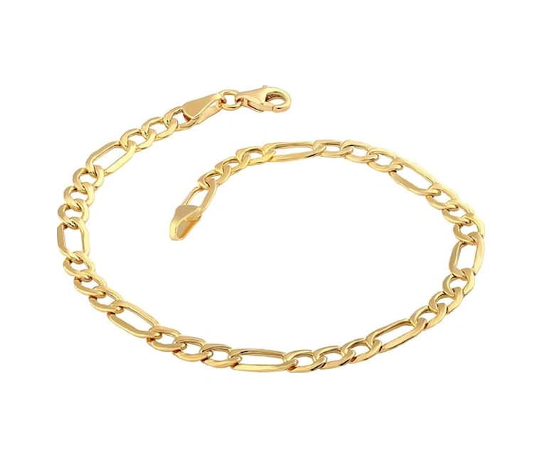 Agakulche Figaro Düz Altın Bileklik Renkli