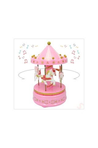 Atlı Karınca Müzik Kutusu, 17cm X 10cm - Pembe