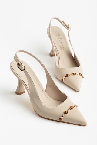 Suins Herna Model Kadın Stiletto Ayakkabı Ten