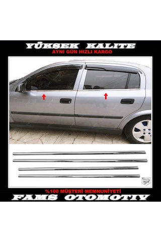 Opel Astra G Krom Cam Çıtası 4 Prç. 1998-2005 Arası P.  Çelik
