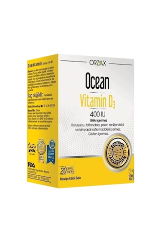 Ocean Vitamin D3 400 IU Sprey 20 ML Ocean Vitamin D3 400 IU Sprey 20 ML