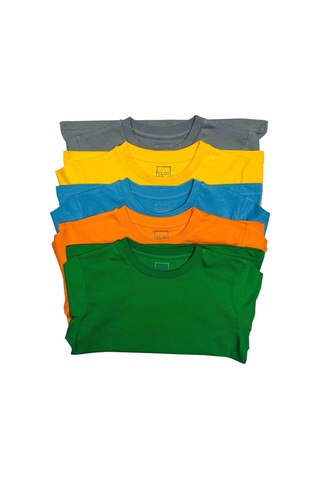 Çocuk Basic T-shirt Kız Erkek Unisex %100 Pamuk 5'li Paket Ek-4