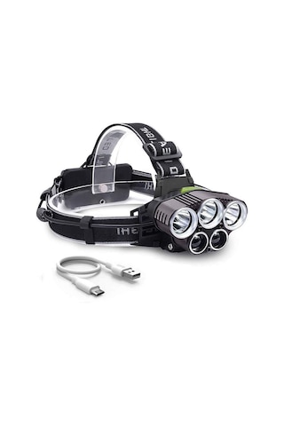 Jeehugo Usb Şarjlı 6 Modlu 5 Led 3t6+2xpe Güçlü Fener, Ergonomik Ayarlanabilir Şapka Bantlı, 2 5000mah Pil Ve Usb Kablosu İçeren Dış Mekan Ve Gece Balıkçılığı Şapka Feneri Çok Renkli