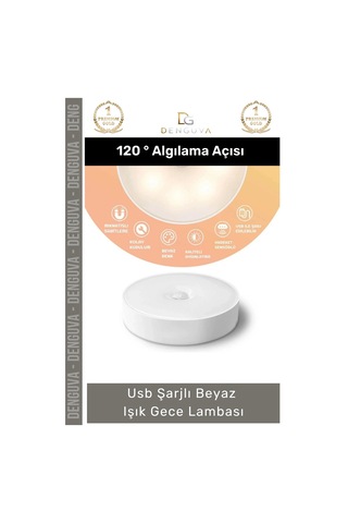 Sensörlülamba Hareket Sensörlü Portatif Led Duvar Aydınlatma Modu Usb Şarjlı Beyaz Işık Gece Lambas Çok Renkli 46897040