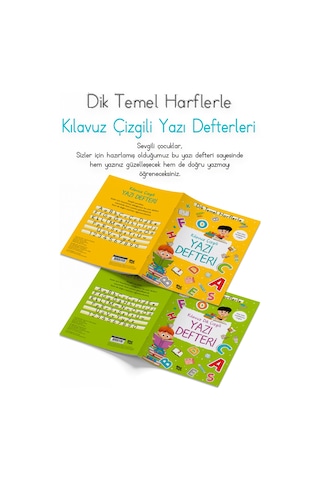 Kılavuz Çizgili Ve Dik Çizgili Yazı Defteri Büyük Boy 2 Li Set İlkokul Yazı Defteri Beyaz