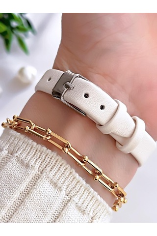 Coliseum Deri Kordon Vintage Seri Kadın Kol Saati+bileklik Hediyeli Cl8104.bm5 Sarı