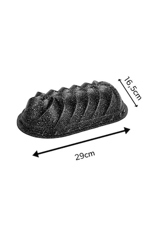 29 Cm Baton Döküm Kek Kalıbı Kaydırmaz Tabanlı 290 165 70 Mm Siyah