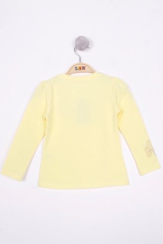 Toontoy Kids Toontoy Kız Çocuk Yonca Nakışlı Sweatshirt Sarı