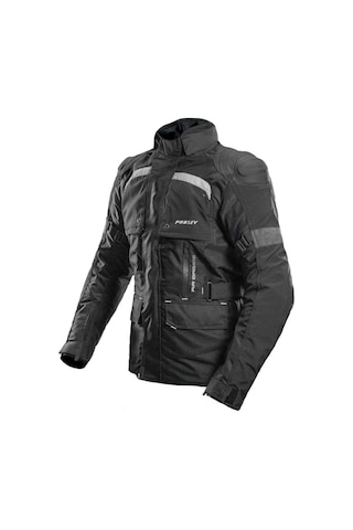 Motoanl Motosiklet Montu Uzun Model 4 Mevsim Full Korumalı Maxdura Kumaş Aırbag Toruıng Mont Siyah
