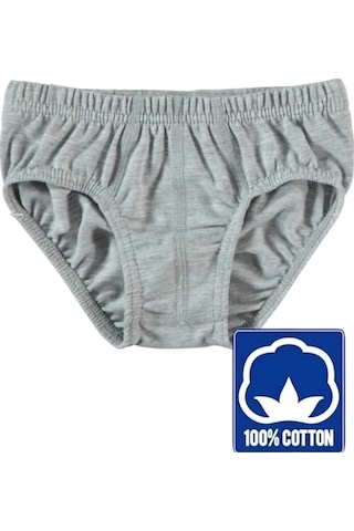 Uniquetrenders Erkek Çocuk % 100 Pamuklu 6'lı Gri Slip Külot Gri
