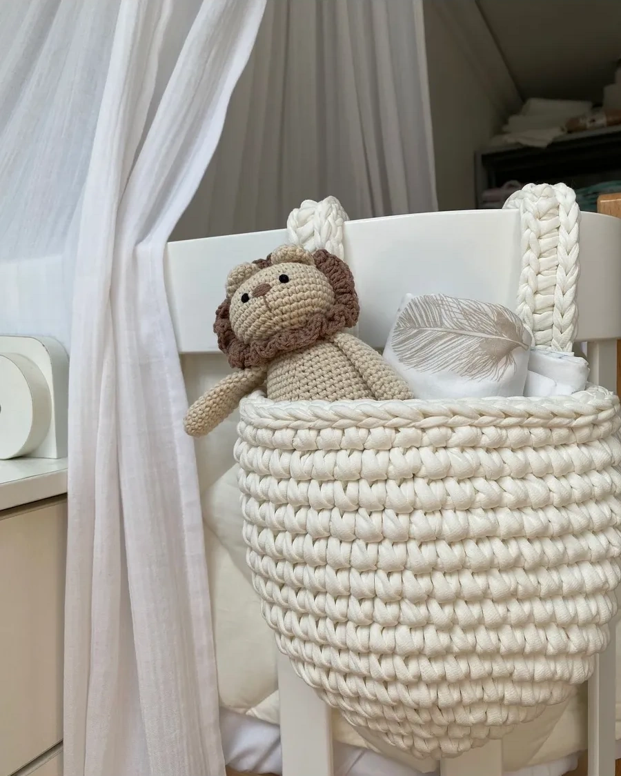 Sialia Knitting Beşik İçin Organizer-cep 206032397 Soğuk Beyaz