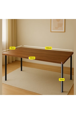 Çalışma Yemek Masası 105 70 Metal Ayaklı