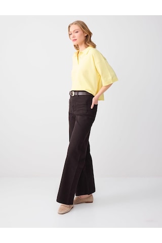 Jimmy Key Acı Kahve Bol Paça Yüksek Bel Rahat Kesim Denim Pantolon 6sw185662803 Acı Kahverengi