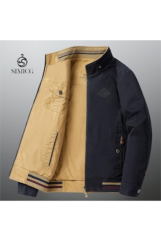 Simicg Ters Çevrilebilir Erkek Ceket Mavi - Haki