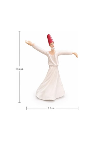 Semazen Biblo Dekoratif Obje Beyaz Mini Masa Üstü Süs Biblosu