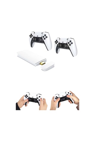 Çift Taraflı Bant 4k Hd Görüntü Kaliteli Retro Game Stick 20000 Oyunlu Çift Kollu Beyaz Game Stick