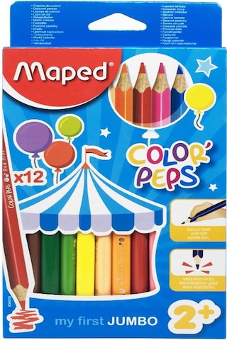 Maped Color'peps 12'li Jumbo Kuru Kalem Boya Seti