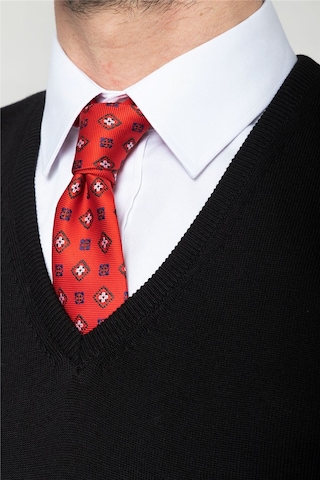 Tudors Slim Fit Dar Kesim V Yaka Kendinden Desenli Erkek Süveter-19075