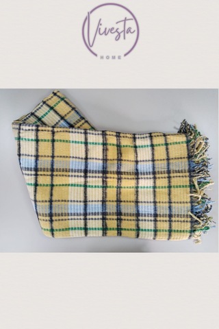 Yumuşacık Scotch Battaniye 150 200 Cm Sıcak, Şık Ve Konforlu Tasarım Sarı - Yeşil