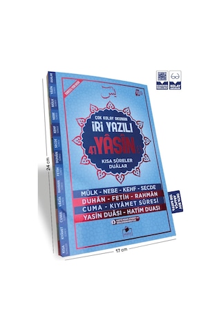 Yasin-i Şerif Arapça Kolay Okunuşlu İri Yazılı Orta Boy Mavi