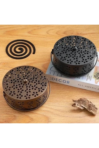 Suofeng Bakır Rengi Dökme Demir Enjeksiyonlu Komar Mürekkebi Tutucu, 1 Adet Yükseklik:6 Cm, Uzunluk:13.5 Cm Altın