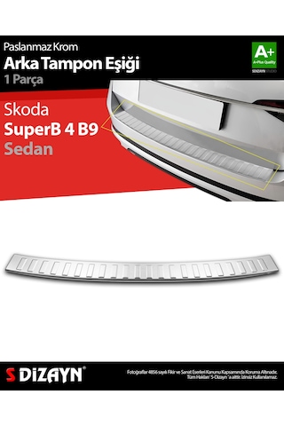 S-dizayn Skoda Superb B8 Makyajlı Sd Krom Arka Tampon Eşiği 2019 Üzeri