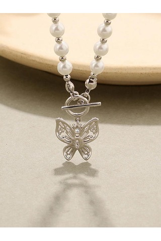 925 Ayar Gümüş Kolye Hediye Kadınlar Için Bildirimi Zincirleri Toka Tasarım Kelebek Kolye Aksesuarları Güzel Kuyumculuk Kolyeler Altın - Gümüş