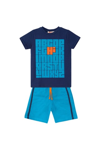 Alfabe Erkek Çocuk Yazlık Rahat T-shirt Şort Takım