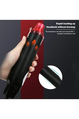 Createtech Elektrikli Sıcak Hava Tabancası - Hızlı Isı 300 W Mini El Isı Tabancası