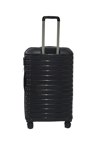 Oleets Büyük Boy Polipropilen Süper Esnek Kırılmaz Tekerlekli Valiz Bavul Siyah