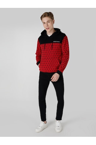 Colins Regular Fit Baskılı Kırmızı Erkek Sweatshirt Cl1065895 Kırmızı