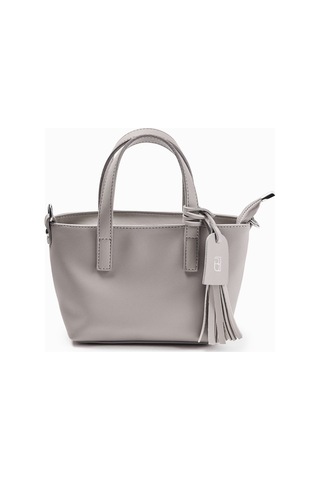Molene Gri Püskül Detaylı Mini Tote Çanta