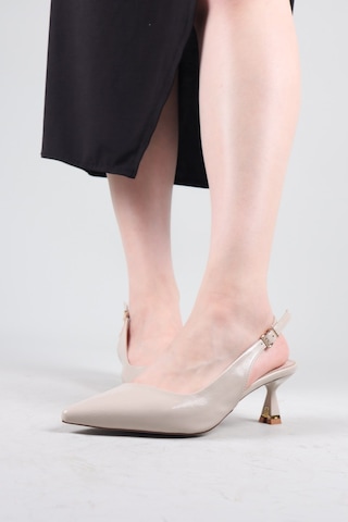 Birikon Sahel Verev Alçak Topuklu Stiletto Ten-8982