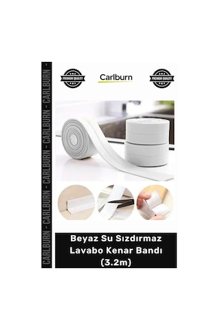 Özel Üretim Mutfak Banyo Küvet Duvar Köşe Yalıtım Pvc Beyaz Su Sızdırmaz Lavabo Kenar Bandı 3.2m