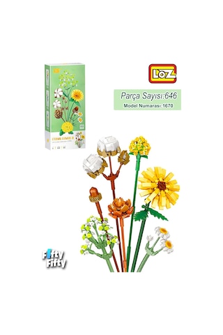 Loz Dekoratif Ve Koleksiyonluk Çiçek Buketi 646 Parça Çiçek Modeli Yapım Seti Fflz-1670vgn