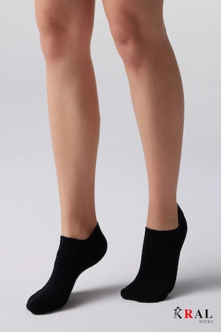 Kral Socks Unisex Düz Desen 3 Çift Pamuklu Çorap Siyah