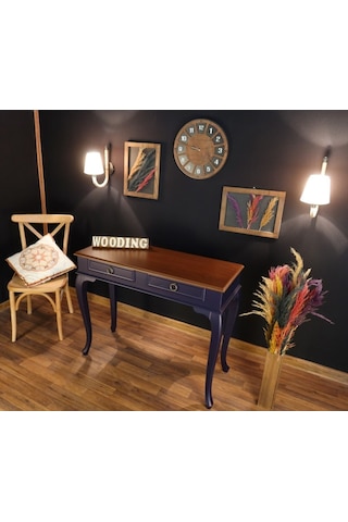 Wooding 120 Cm Çekmeceli Masif Lacivert Ceviz Dresuar (548588695) Ceviz