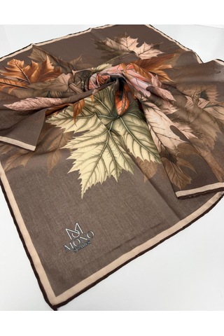 Mono Scarfs Soft Pamuk Eşarp-90 X 90 -06109 Kahverengi