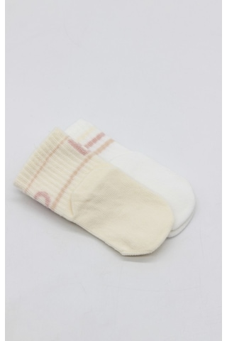 Erturkstore Penye Kaymaz Soket Çorap 2li 10144 Pudra Ekru Çok Renkli